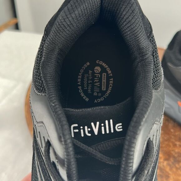 FitVille Shoes Mens 11.5 Wide Rebound Core Walking v1 Black Gray Athletic - Picture 11 of 12